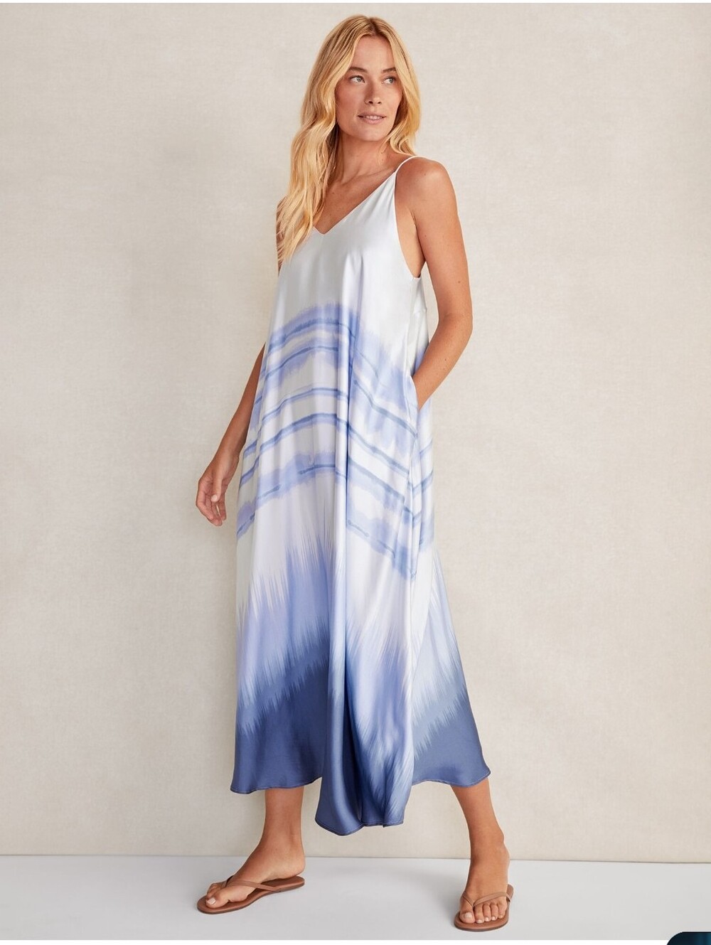 Haven Well Within Nwt Silky Dip Dye Maxi Dress Size M